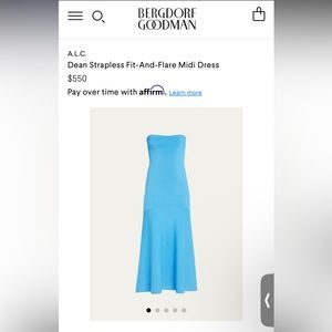 ALC blue strapless midi dress, worn once